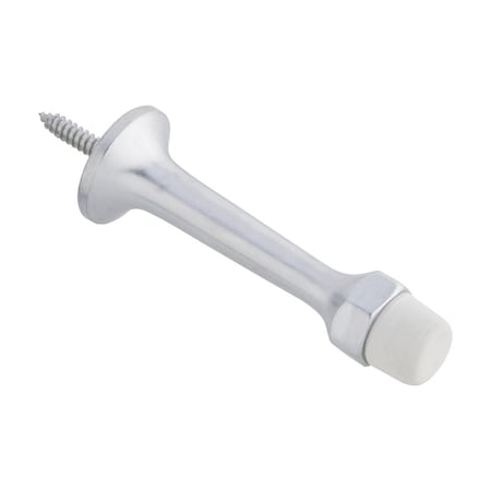 Ives Ives 3-3/16 in. W X 7/8 in. L Aluminum Polished Nickel Silver Door Stop Mounts to wall 7/8 in. SP61A14